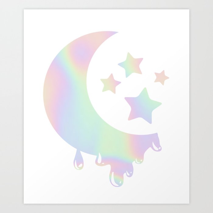 Aesthetic Moon Lover Kawaii Pastel Goth Moon' Sticker
