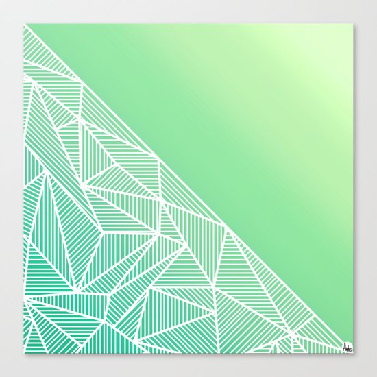 B Rays Geo Gradient Green Canvas Print