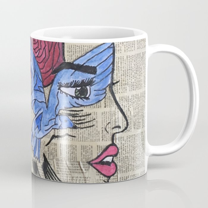 Whimsical News Girl Coffee Mug