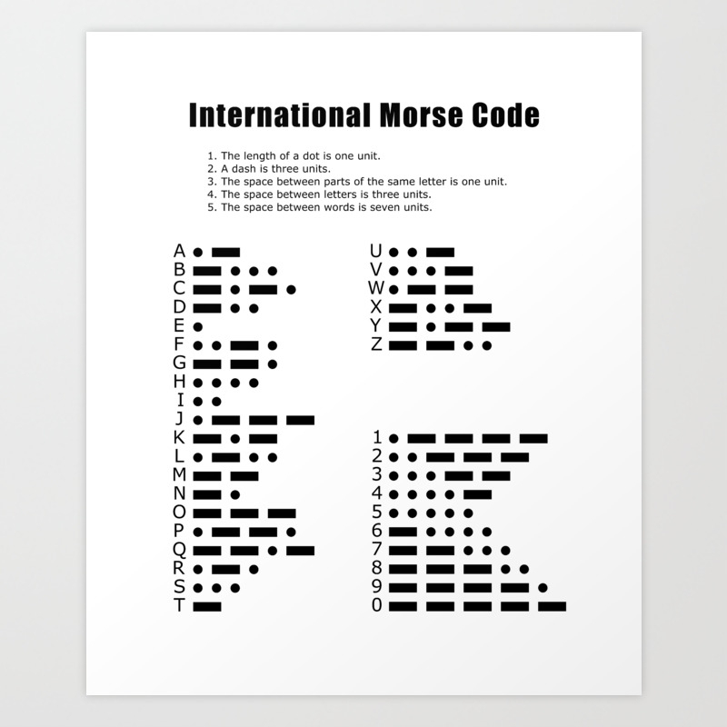 International Morse Code Art Print By Thearts Society6