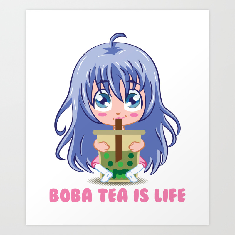Japanese Anime Girl Manga Boba Tea Gift Art Print By Binutz Society6 High quality bubble tea gifts and merchandise. japanese anime girl manga boba tea gift art print by binutz