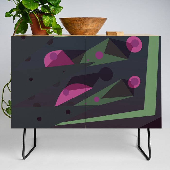Spaceships Abstract Work Credenza