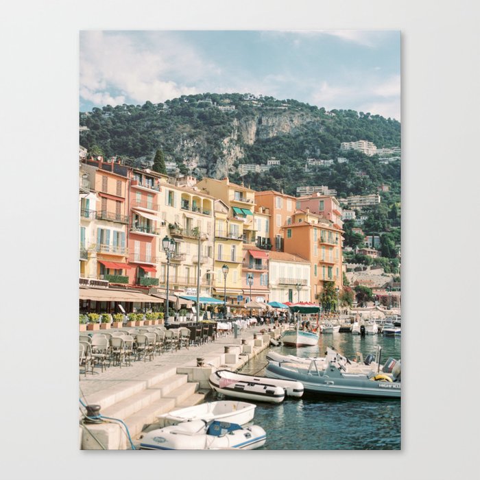Summer in Villefranche Sur Mer, French Riviera on film | Fine Art Travel Photography Canvas Print