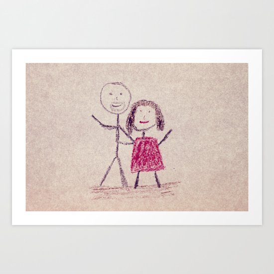CRAYON LOVE: Boy meets Girl Art Print