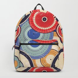 Japanese umbrella abstract pattern  Backpack | Graphicdesign, Retro, Aesthetic, Kanagawa, Japanese, Blue, Sea, Water, Manga, Kaiju 