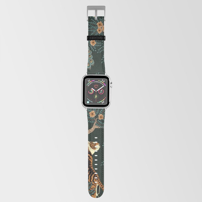 Vintage tiger and peacock Apple Watch Band
