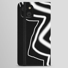 Zig Zag Black and White Vector iPhone Wallet Case