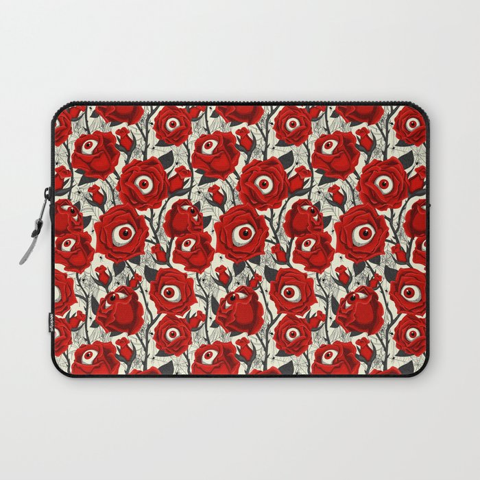 Halloween Roses Eyeballs Spiders Pattern Laptop Sleeve