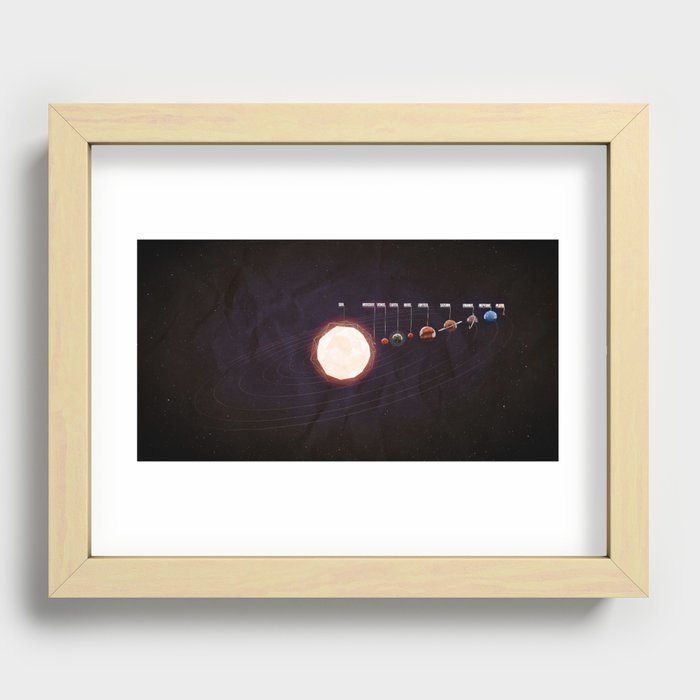 Low Poly Space Recessed Framed Print