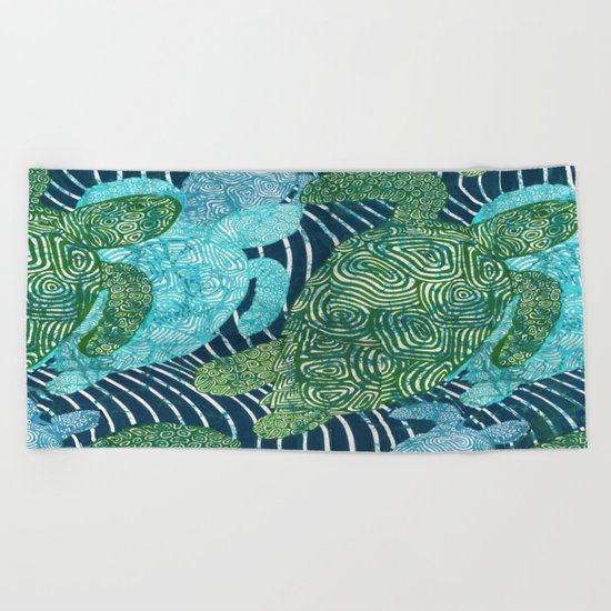 sea turtles Beach Towel
