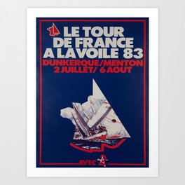 Retro le tour de france a la voile 83 Art Print | Manifesto, 38272, Affiche, Digital, France, A, Placard, Le, Ancienne, De 