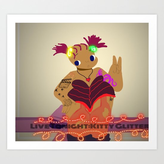 Kitty Glitter Art Print