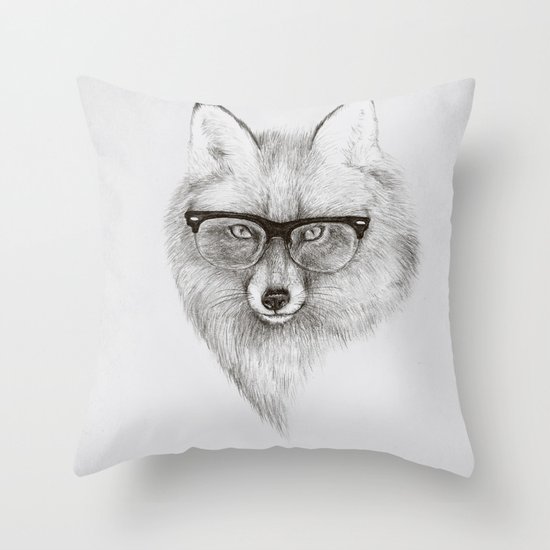 Fox Specs Throw Pillow