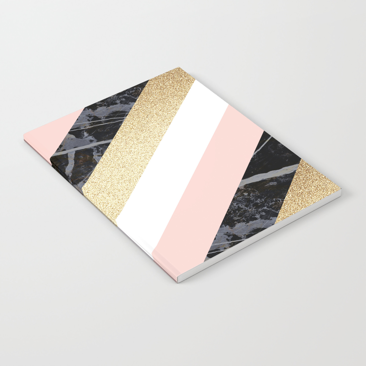 Chevron Pattern 1 Marble And Glitter Decor Buyart Notebook By