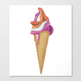Lesbian Pride Ice Cream Canvas Print