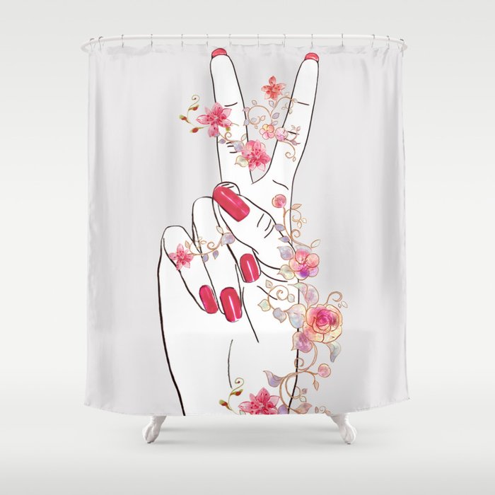 peace shower curtain