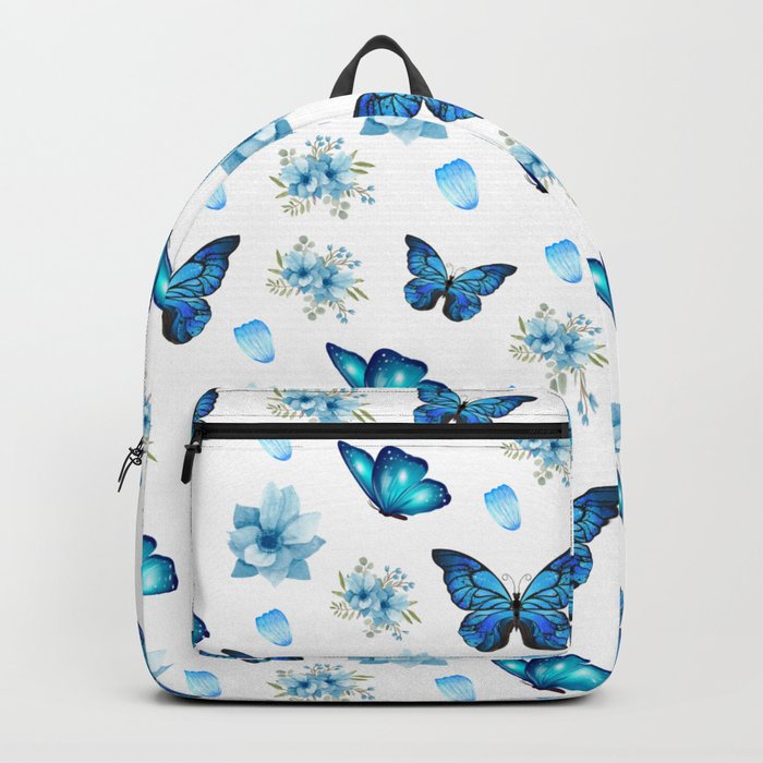 Blue Butterfly Pattern Backpack by Febs Projects Society6
