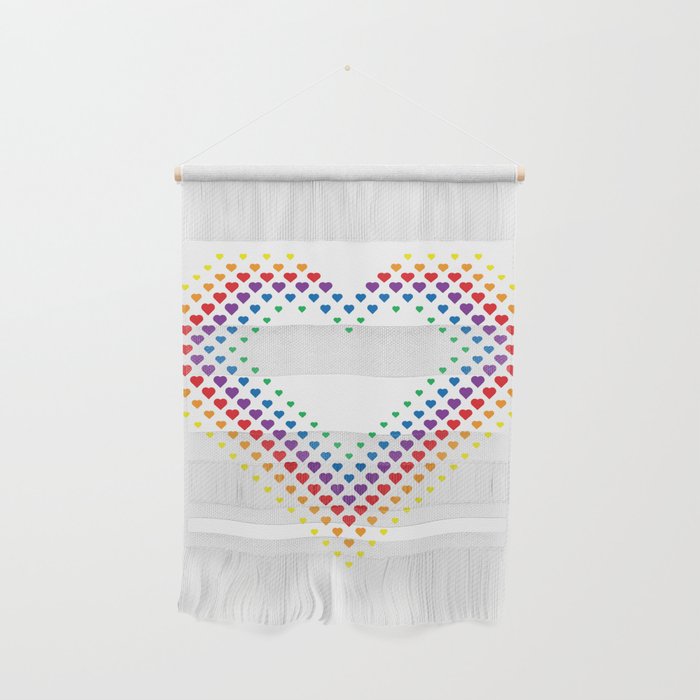 Halftone Heart Shaped Dots Rainbow Color Wall Hanging