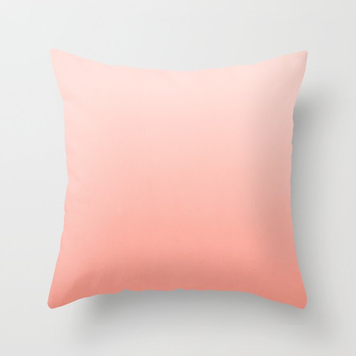 Ombre pastel fade peach blush coral gender neutral basic canvas art print minimalist Throw Pillow