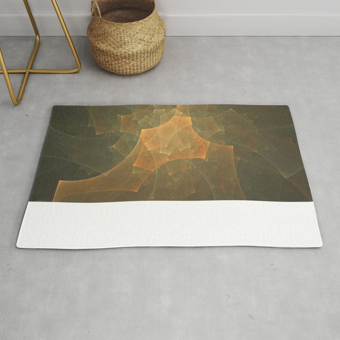 Abstract Fractal Design 9 Geometric Shapes Rug By Pixaroma
