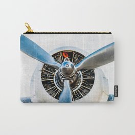 Legendary Vintage Aircraft Engine And Propeller On White Carry-All Pouch | Aircraft, Vintage, Digital Manipulation, Plane, Digital, Piston, Color, Air, Motor, Aviator 