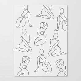 Full Body Girls in line pattern Canvas Print