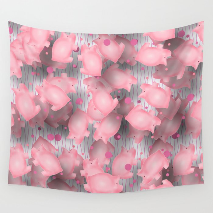 Pink Piggies Wandbehang