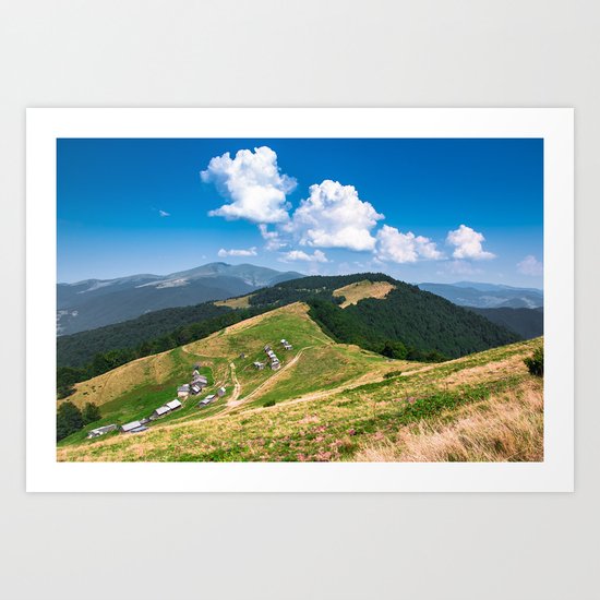 mountain village Art Print