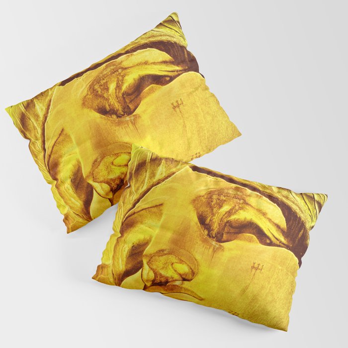 Statue of Liberty, United States National Monument, illuminated close-up view at night Pillow Sham