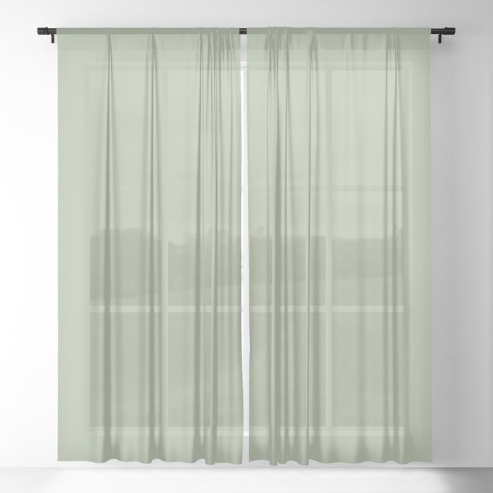 Simply Solid - Laurel Green Sheer Curtain