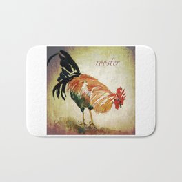 Rooster Watercolor Art by CheyAnne Sexton Bath Mat | Realism, Rooster, Minimalism, Animal, Surrealism, Expressionism, Ink, Comic, Impressionism, Pop Art 