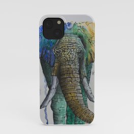 watercolor elephant iPhone Case