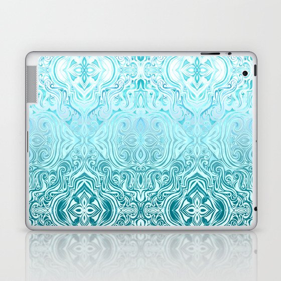 Twists & Turns in Turquoise & Teal Laptop & iPad Skin