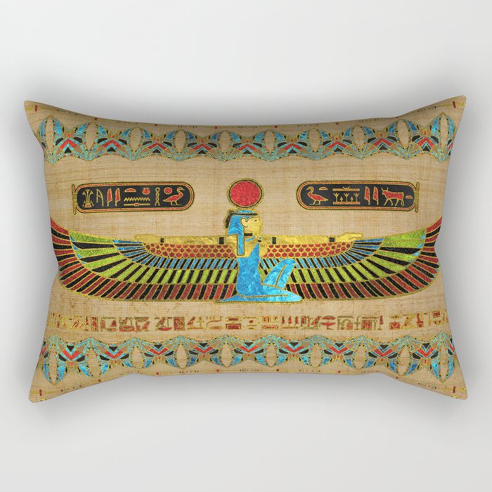 Egyptian Goddess Isis Ornament on papyrus Rectangular Pillow