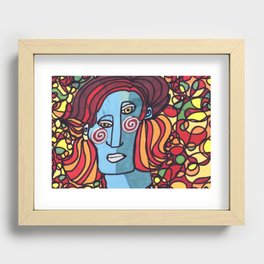 the blue woman Recessed Framed Print