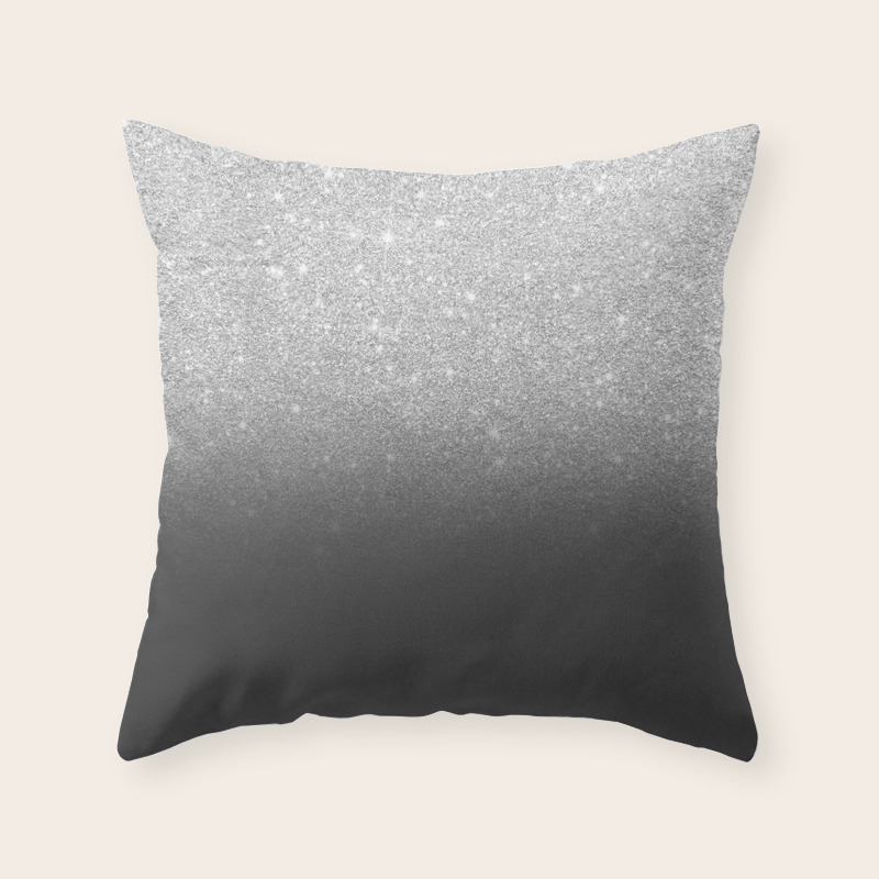 Modern Faux Silver Glitter Ombre Grey Black Color Block Throw