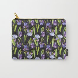 Marla's Irises dark background Carry-All Pouch