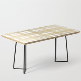 Elegant Gold White Geometric Plaid Pattern Coffee Table