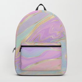 Modern Pink Gold Liquid Swirl Painting Backpack | Goldfluidart, Crystalgeode, Pinkgoldagateart, Marblepaint, Rainbowfluidart, Elegantdesign, Unicornrainbow, Painting, Goldfluid, Tealpaint 