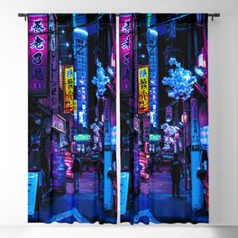 Tokyo's Moody Blue Vibes Blackout Curtain