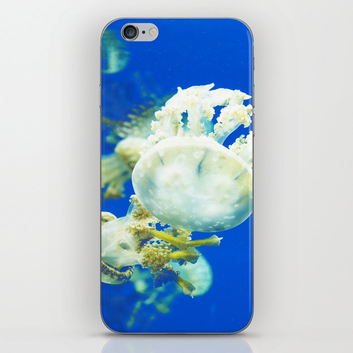 Blue Jellyfish Under the Sea Underwater Photography Saturated Pop Art Color Wall Art iPhone Skin