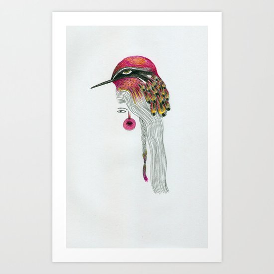 Pink Pajarita Art Print