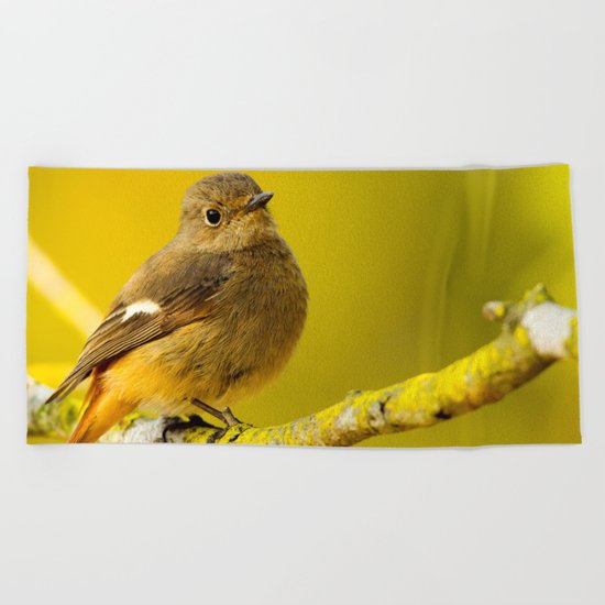 Yellow bird Beach Towel