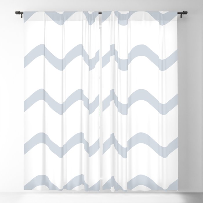 Pale Blue Gray and White Rippled Stripe Pattern Pairs 2022 Color of the Year Orchid Ash 4003-3B Blackout Curtain