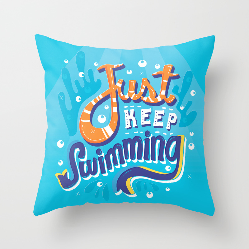 Just Keep Swimming Throw Pillow By Risarodil Society6