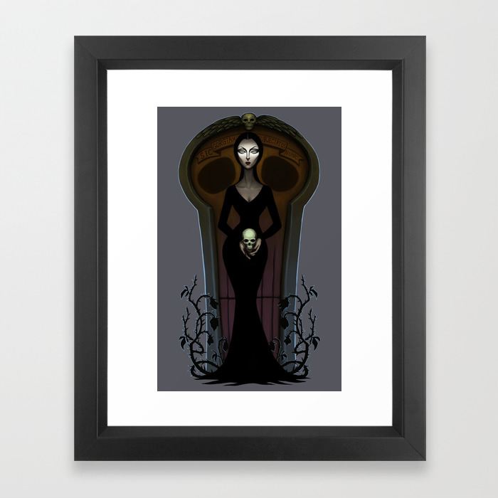 Morticia Addams Framed Art Print By Blackbirdink Society6