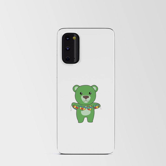Autism Awareness Month Puzzle Heart Green Bear Android Card Case