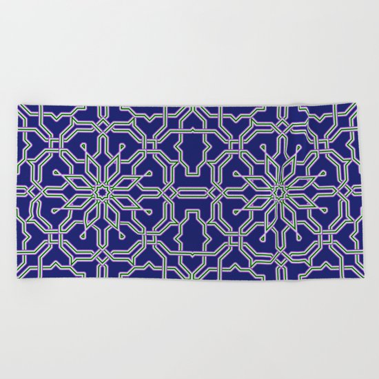 Tiles and geometric patterns Beach Towel