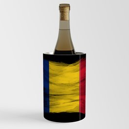 Romania flag brush stroke, national flag Wine Chiller