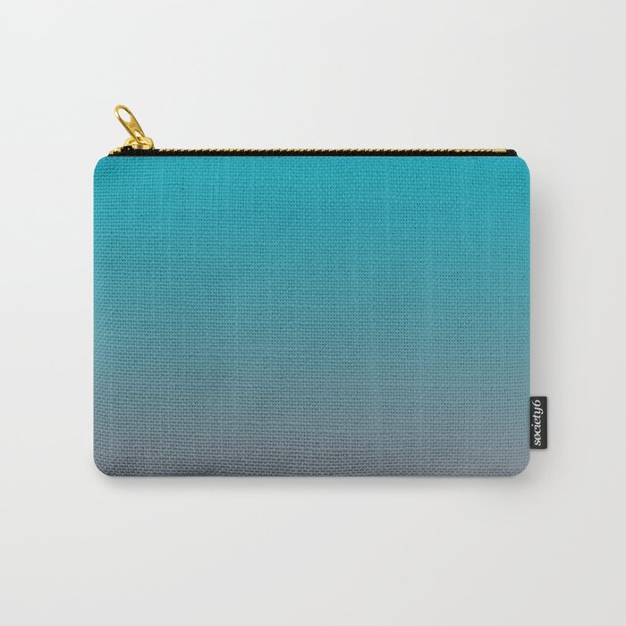 Aqua Blue and Gray Gradient Ombre Blend 2021 Color of the Year AI Aqua and Good Gray Carry-All Pouch